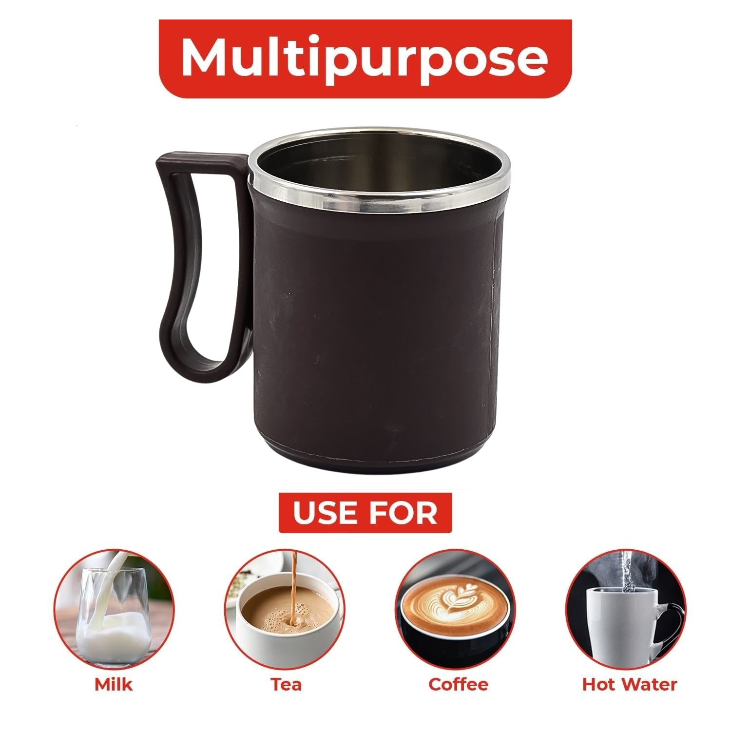 Coffee Mug With Lid And Handle-plastic Covered Stainless Steel Mug (Random Color Approx 200 Ml) Coffee Mug With Lid And Handle-plastic Covered Stainless Steel Mug (Random Color Approx 200 Ml)